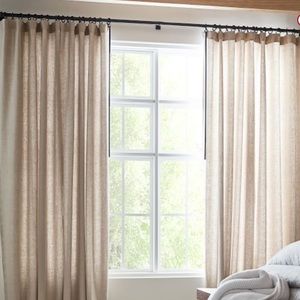 Pottery Barn Belgian Flax Linen Curtain - Dark Flax